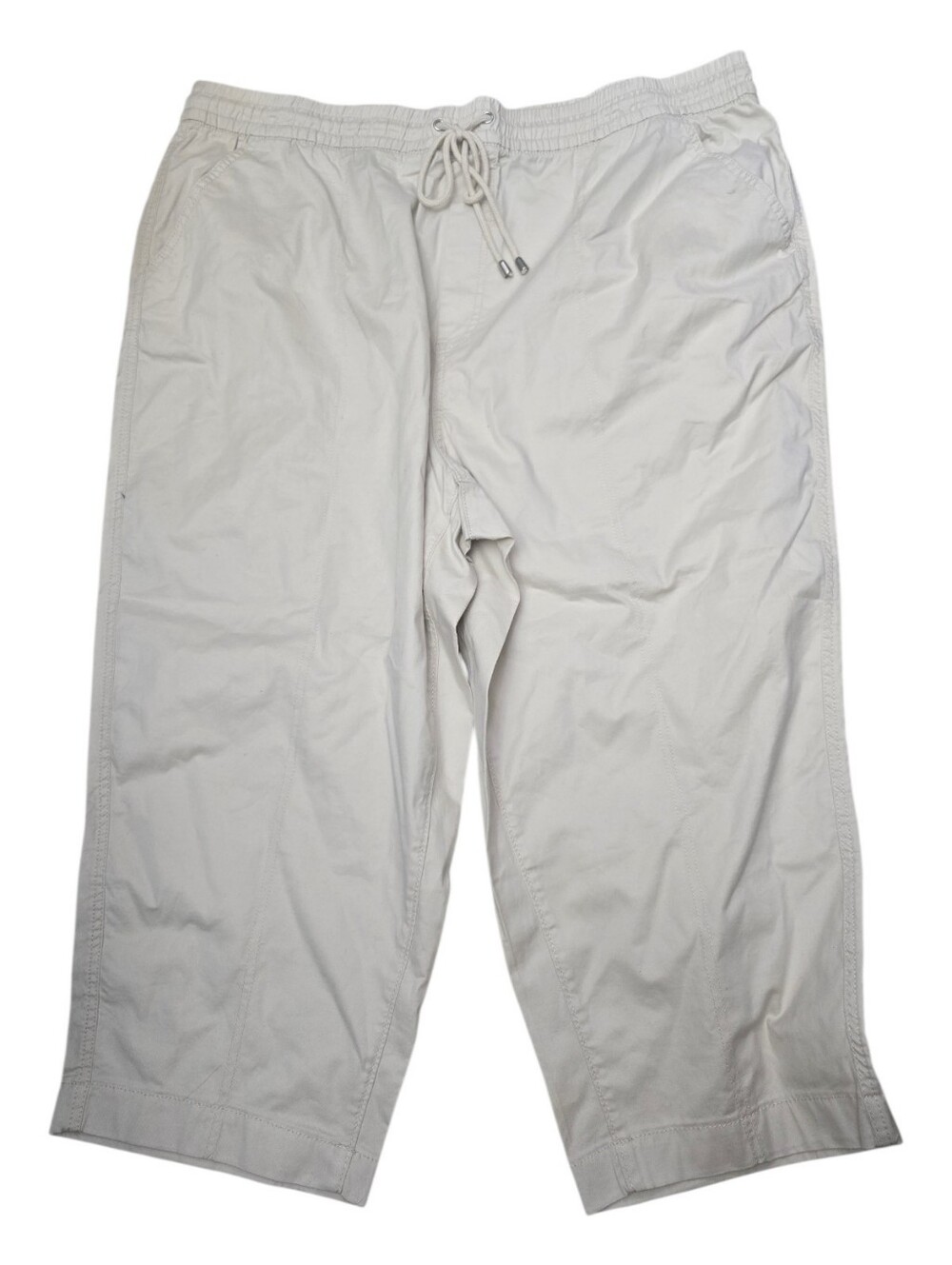 Croft & Barrow Khaki Drawstring Casual Capris, Size 2X